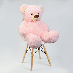 Мягкая игрушка Мишка: Я люблю тебя, 80 см, розовая - Simaland фото 4