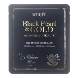 Гидрогелевая маска для лица с чёрной жемчужной пудрой и золотом - Black Pearl Gold Hydrogel Mask Pack, 1шт 30 ml