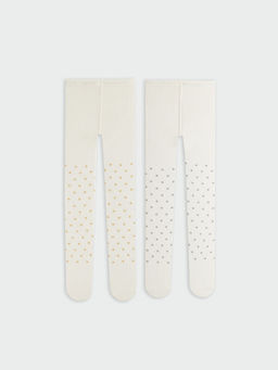 Desenli K?z Bebek K?lotlu ?orap 2li