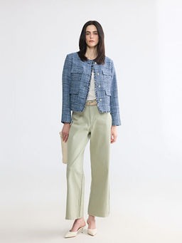 Beli Kemerli Wideleg Kad?n Jean Pantolon