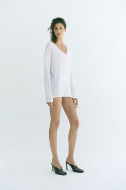 CAMISETA OVERSIZE ALGOD?N / Blanco