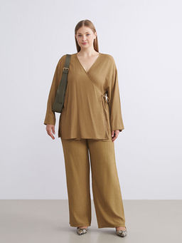 Kruvaze Yaka Dokulu Kad?n Kimono