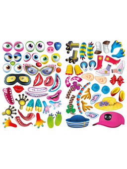 Цена за 3 шт. Сделай своего чудика «Ожерелькина», книга с наклейками