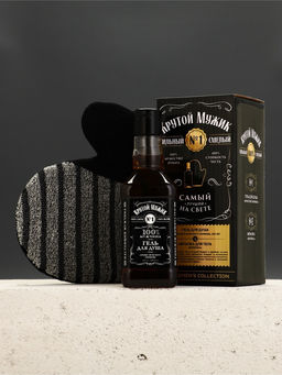 Подарочный набор мужской: гель виски 250 мл и мочалка рукавица, Чистое счастье