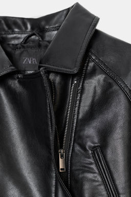 FAUX LEATHER PEPLUM JACKET - Zara фото 9