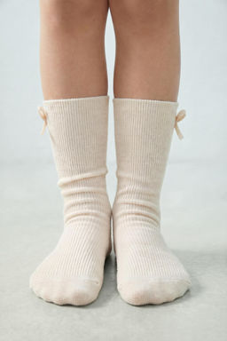 PACK DOS CALCETINES ALTOS LAZO / Beige claro - Zara фото 6