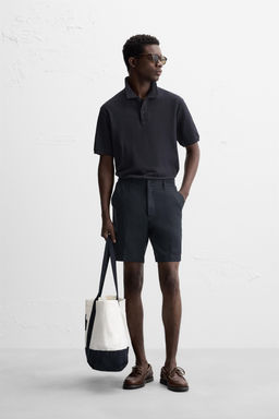 100% LINEN BERMUDA SHORTS