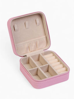 Шкатулка для украшений, 9.5×9.5×4.5 см, розовая