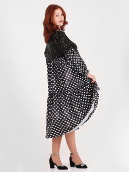 Платье больших размеров в горох - Almond фото 6