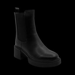 Ботинки из натуральной кожи на меху РМ-090-1 черные