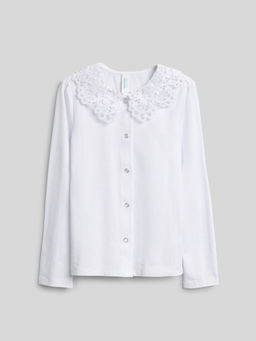 ACOOLA / Блузка детская для девочек Flores белый  фото 3