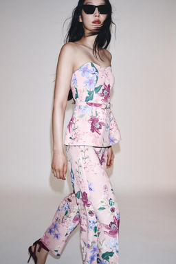 FLORAL PRINT TROUSERS - Zara фото 11