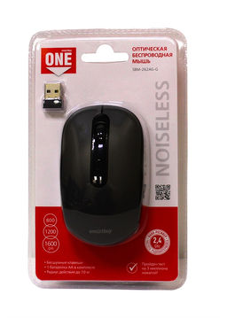 Мышь беспроводная Smartbuy 262AG-G "ONE" беззвучная, серебро