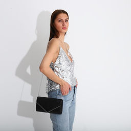 Сумка-клатч на клапане, цвет чёрный - Simaland фото 7