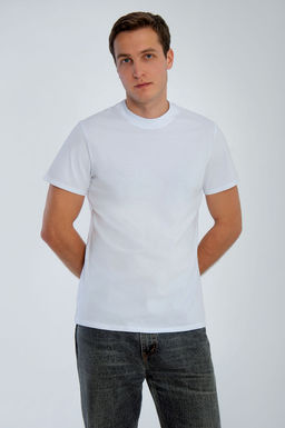 Арт. 61112/9 Футболка мужская однотонная 48-58 (6 шт) Цвет:белый