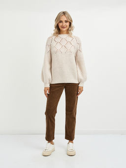 джемпер женский из шерсти с перфорацией - Glenfield фото 2