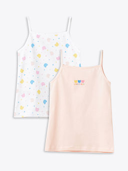 Kare Yaka Bask?l? K?z ?ocuk Atlet 2li