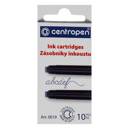 Цена за 2 шт. Картриджи для перьевых ручек Centropen, синие чернила, 10 штук