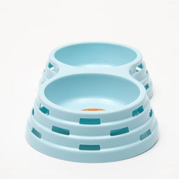 Миска пластиковая двойная 25×14×5 см, голубая