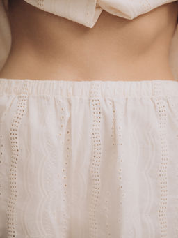 Пижама домашняя женская Indefini 5044TBD молочный хлопок  фото 9