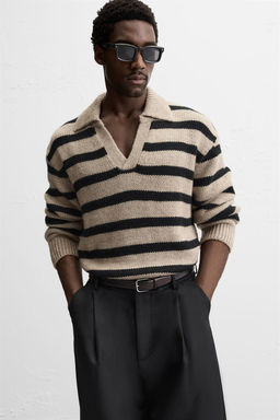 STRIPED KNIT POLO SHIRT - Zara фото 6