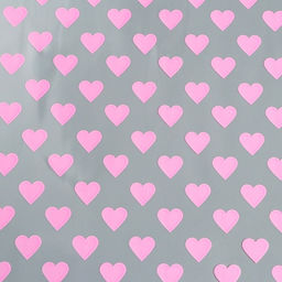 Цена за 6 шт. Пленка для цветов «Сердца», розовая, 0.7×7.6 м, 40 мкм, 200 г