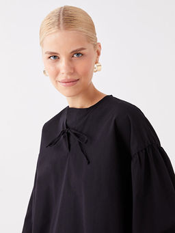 Bisiklet Yaka D?z Oversize Kad?n Triko Pan?o