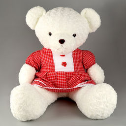 Мягкая игрушка Медведь, в красном платье, 100 см