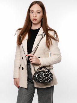 LACCOMA сумка НИM368-леопард белый натуральная кожа хлопок  фото 2