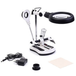 Третья рука для пайки, линза 105, 30, 20 мм, подсветка