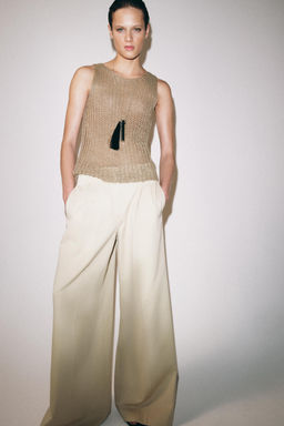 ZW COLLECTION PLEATED WIDE-LEG TROUSERS - Zara фото 13