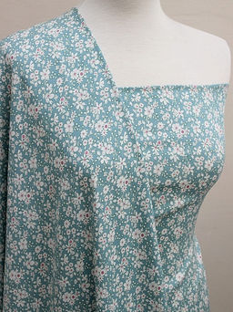 Штапель Малика цв.бирюзово-зеленый винтаж-2, СОРТ2, ш.1.42м, вискоза-100%, 90гр/м.кв - Купава фото 7