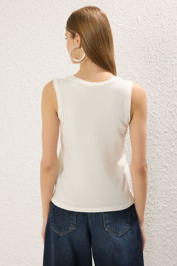 Trendyolmilla Beyaz Premium Iplik/Ozel Iplik Premium Iplik/Ozel Iplik Havuz Yaka Triko Ince Bluz TWOSS25BZ00306 фото 8