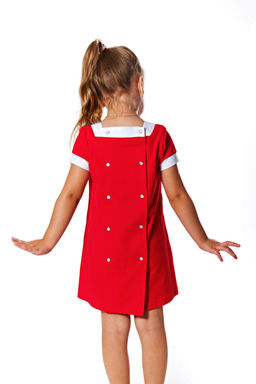 Платье Ретро кор/рукав цвет Красный, пике 100% х/б - 5+ фото 2