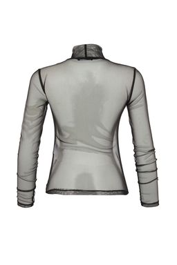 Trendyolmilla Siyah Fitted/Vucuda Oturan Dik Yaka Tul Orme Bluz TWOAW22BZ0166