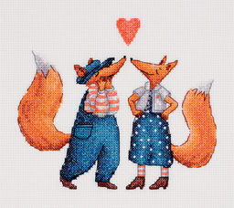 Klart набор для вышивания 8-539 Лисья парочка 18.5 х 16 см