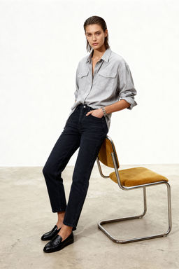 TRENDYOLMILLA Mavi Yuksek Bel Mom Jeans TWOSS23JE00085  фото 31