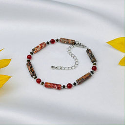 Браслет из леопардовой Яшмы,Сердолика и Обсидиана