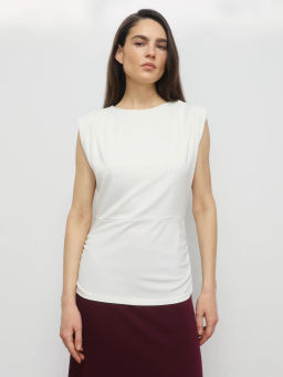 Футболка из вискозы с драпировкой / Zarina фото 3