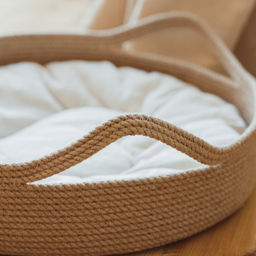Корзина-лежанка для животных из джута d-40см с ушками - Уютности фото 18