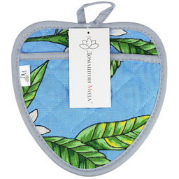 Прихватка с запахом 20х20см Лимон, вид 4, форма Клубника, рогожка 171г/м2, хлопок 100%, наполнитель - ватин 280г/м2, на пластмассовом подвесе, Домашняя мода (Россия)  фото 4