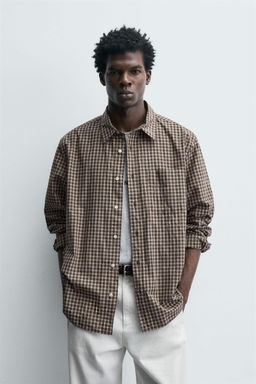 RELAXED FIT CHECK SHIRT - Zara фото 11