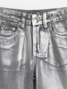 ACOOLA / Брюки джинсовые детские для девочек Poka серебряный  фото 5