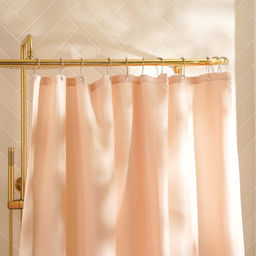 Штора для ванной «Ла Каса», с люверсами, 200×200 см, полиэстер, розовая