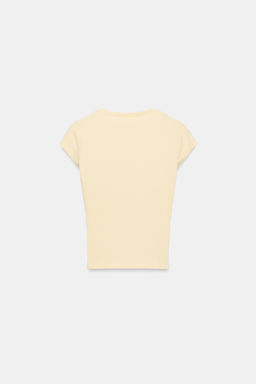 CAMISETA ESCOTE PICO / Amarillo - Zara фото 7