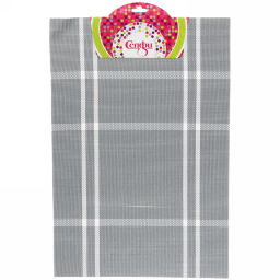Цена за 3 шт. Салфетка на стол 30*45см плетеная, Клетка серая