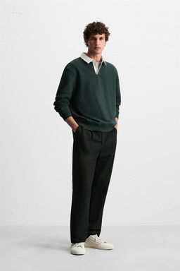 CONTRAST COLLAR POLO SHIRT - Zara фото 9