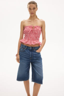 Top bandeau de algod?n con cord?n de ajuste - H&m фото 6