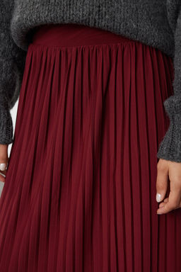 Bordo Yuksek Bel Pilise Esnek Maxi Orme Etek TWOAW25ET00041