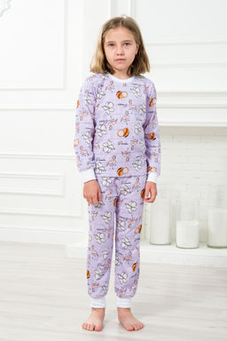 Пижама детская из джемпера и брюк из кулирки Фламинго